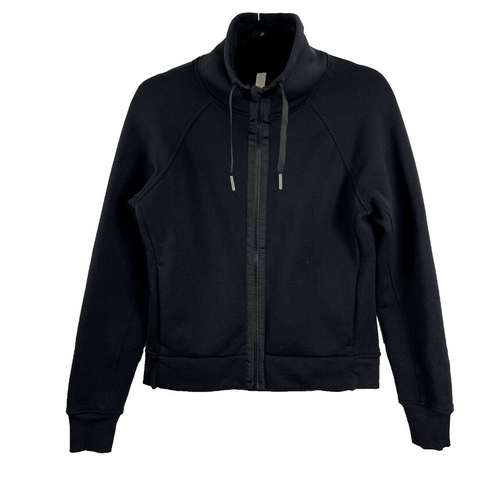 Lululemon Black Fleece-Lined Light Fall Athletic Jacket Women's Size 6